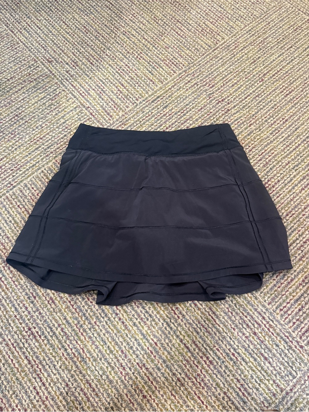 Lululemon Black Pace Rival Athletic Skirt Size 4 Tall w/ Built-in Shorts